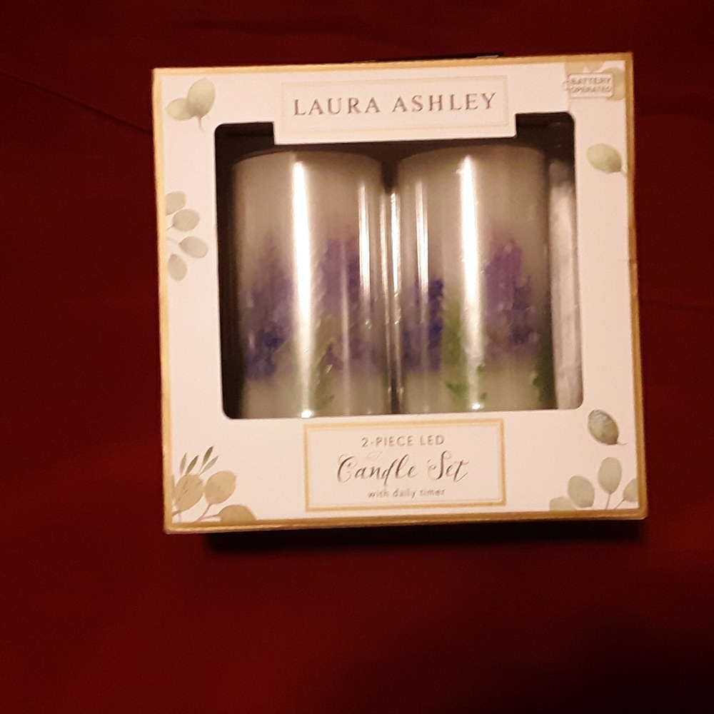 Laura Ashley 2- Peice LED Candle Set